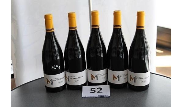 5 flessen à 75cl rode wijn, Domaine Matry & Filles, Fleurie, 2020